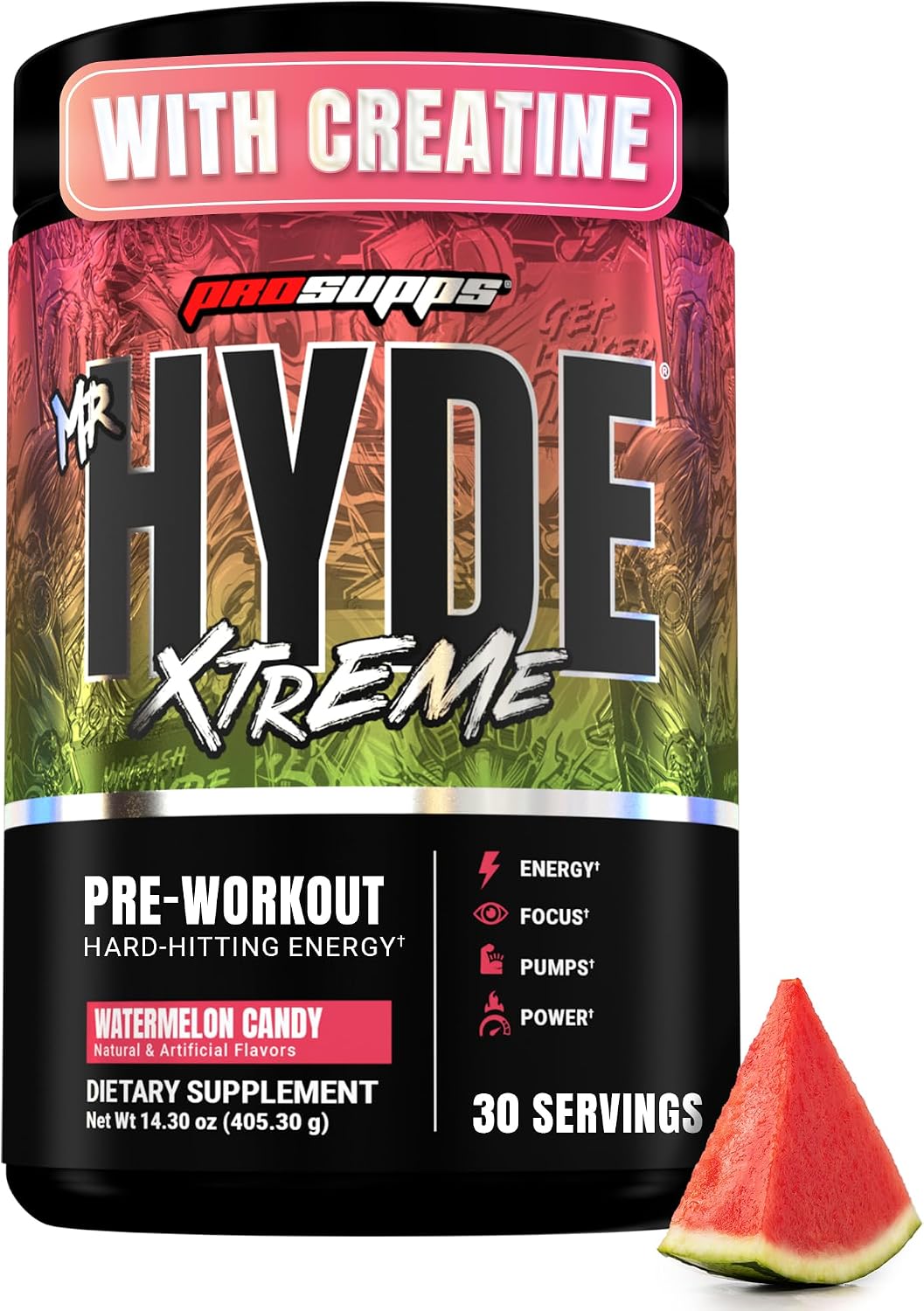 ProSupps Mr. Hyde Xtreme Pre Workout Powder with Creatine, Watermelon