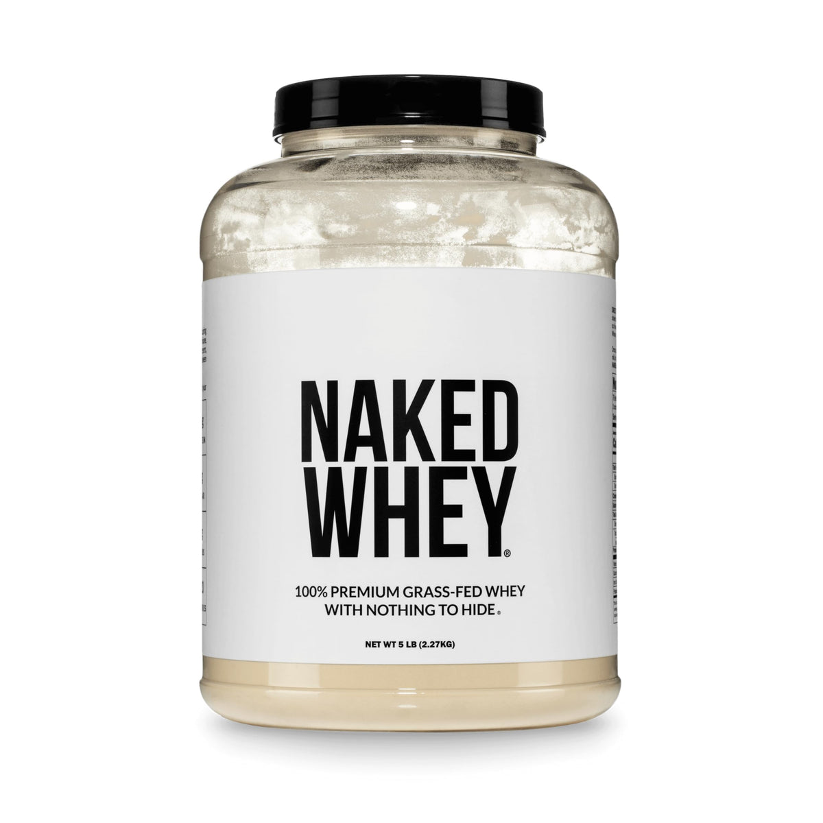NAKED Whey 2LB 100% Grass Fed Whey Protein Powder - Only 1 Ingredient, Unflavored Whey Protein, NSF Certified, Undenatured, Gluten Free, Soy Free, No GMOs, No Preservatives