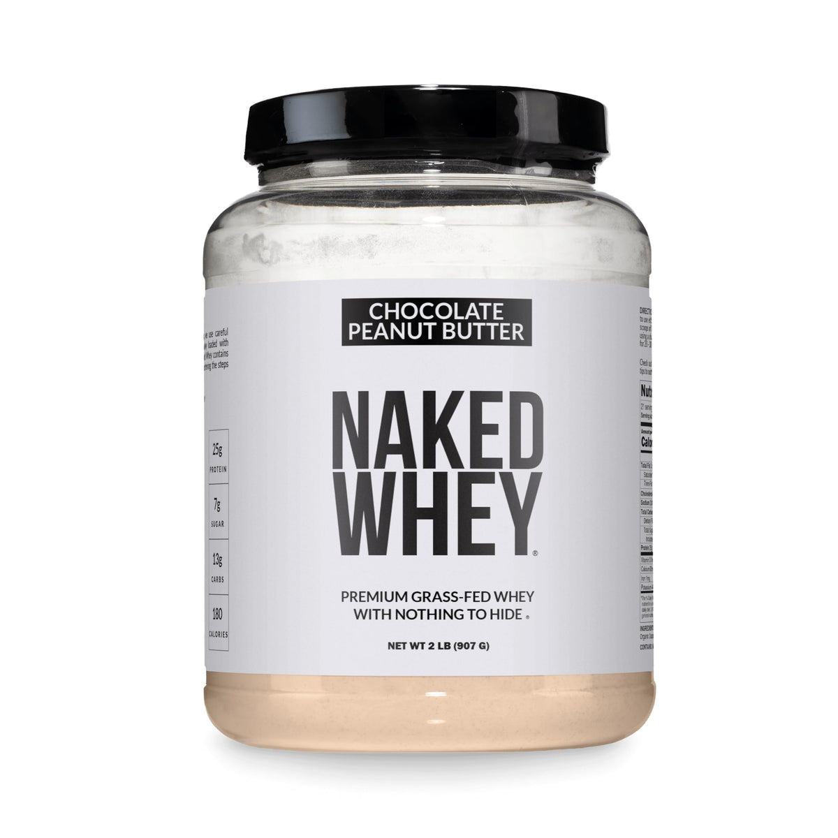 NAKED Whey 2LB 100% Grass Fed Whey Protein Powder - Only 1 Ingredient, Unflavored Whey Protein, NSF Certified, Undenatured, Gluten Free, Soy Free, No GMOs, No Preservatives