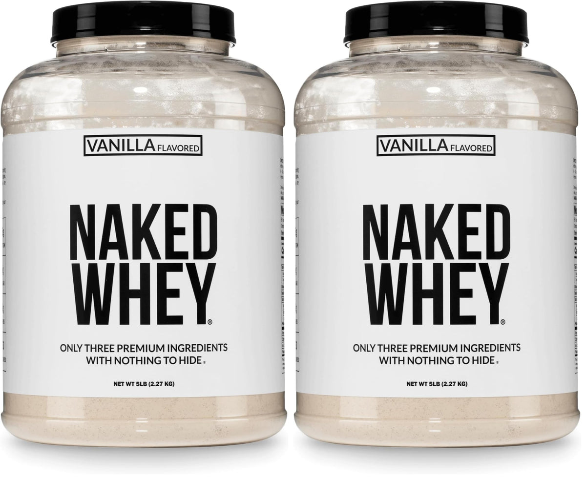 NAKED Whey 2LB 100% Grass Fed Whey Protein Powder - Only 1 Ingredient, Unflavored Whey Protein, NSF Certified, Undenatured, Gluten Free, Soy Free, No GMOs, No Preservatives