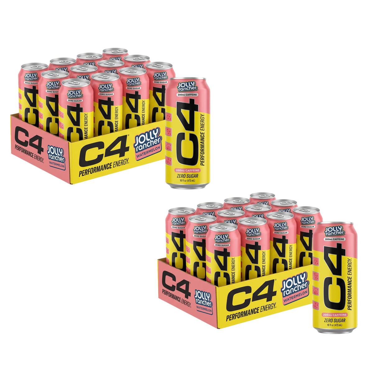 C4 Performance Energy Drink | Strawberry Blast | Zero Sugar Carbonated Preworkout Energy | 200mg Caffeine with Beta Alanine | 16 Fl Oz (24 Pack)