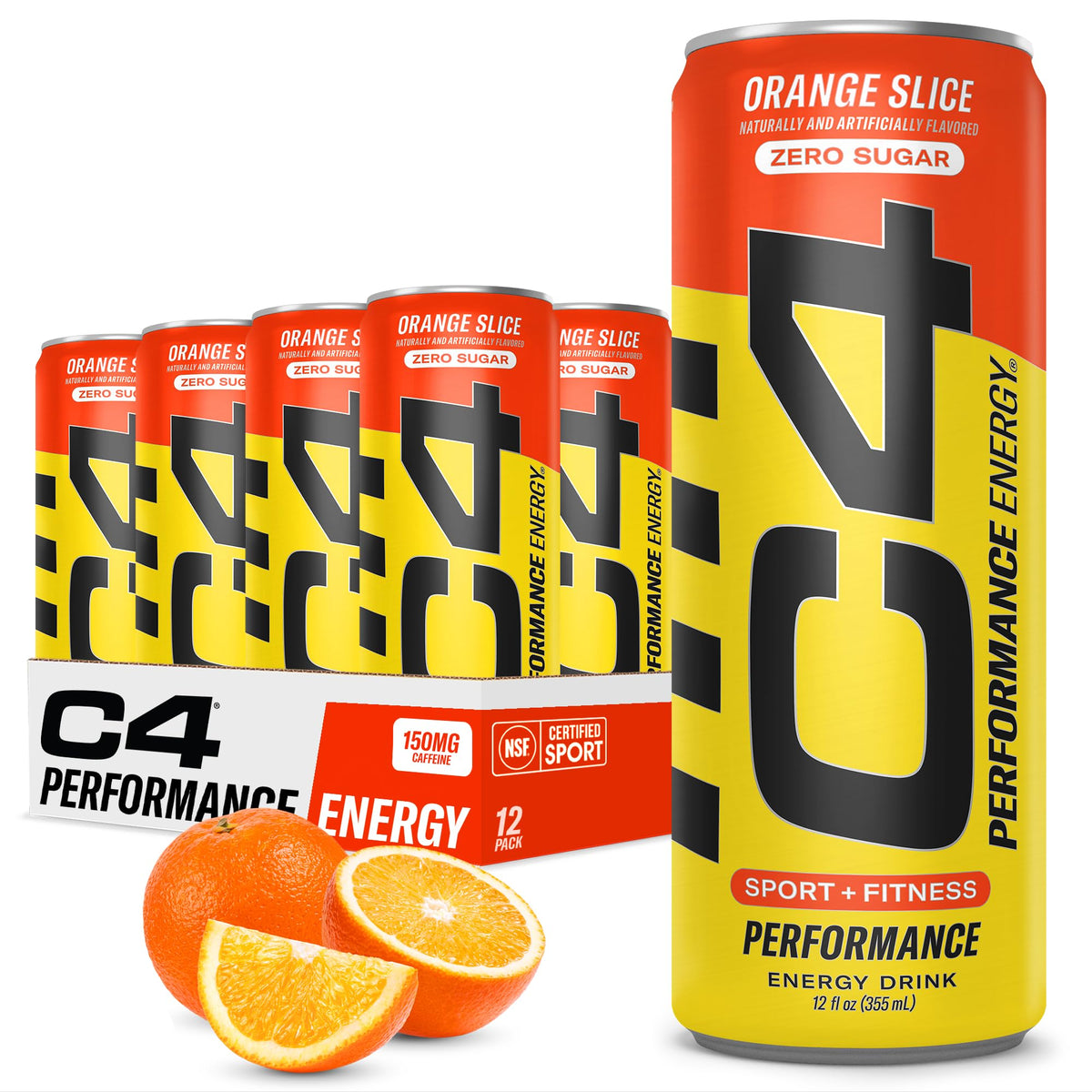 C4 Performance Energy Drink | Strawberry Blast | Zero Sugar Carbonated Preworkout Energy | 200mg Caffeine with Beta Alanine | 16 Fl Oz (24 Pack)