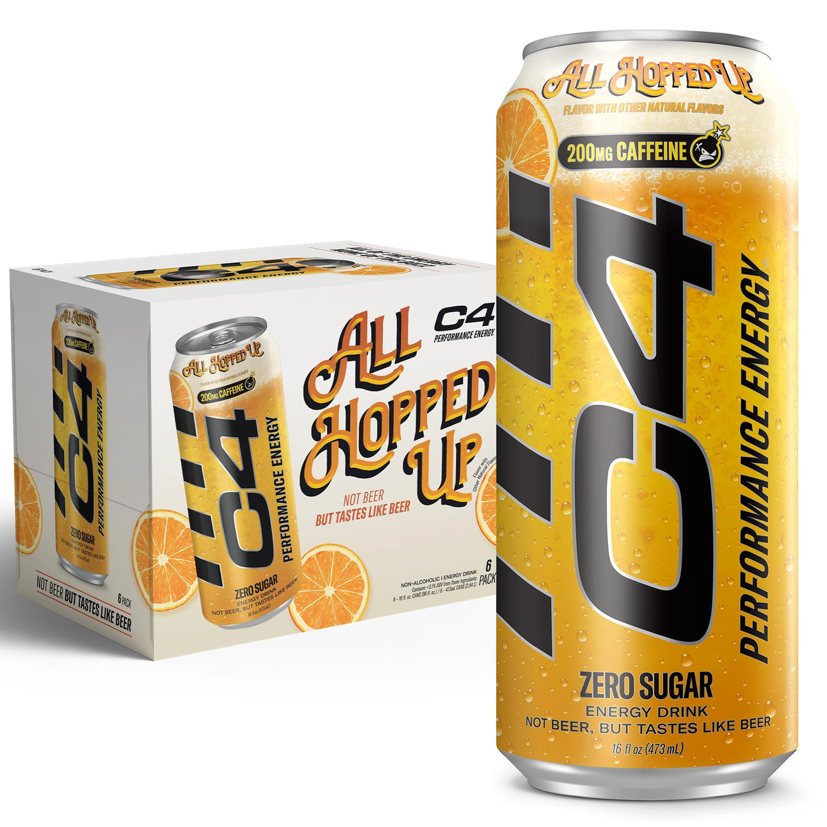 C4 Performance Energy Drink | Strawberry Blast | Zero Sugar Carbonated Preworkout Energy | 200mg Caffeine with Beta Alanine | 16 Fl Oz (24 Pack)