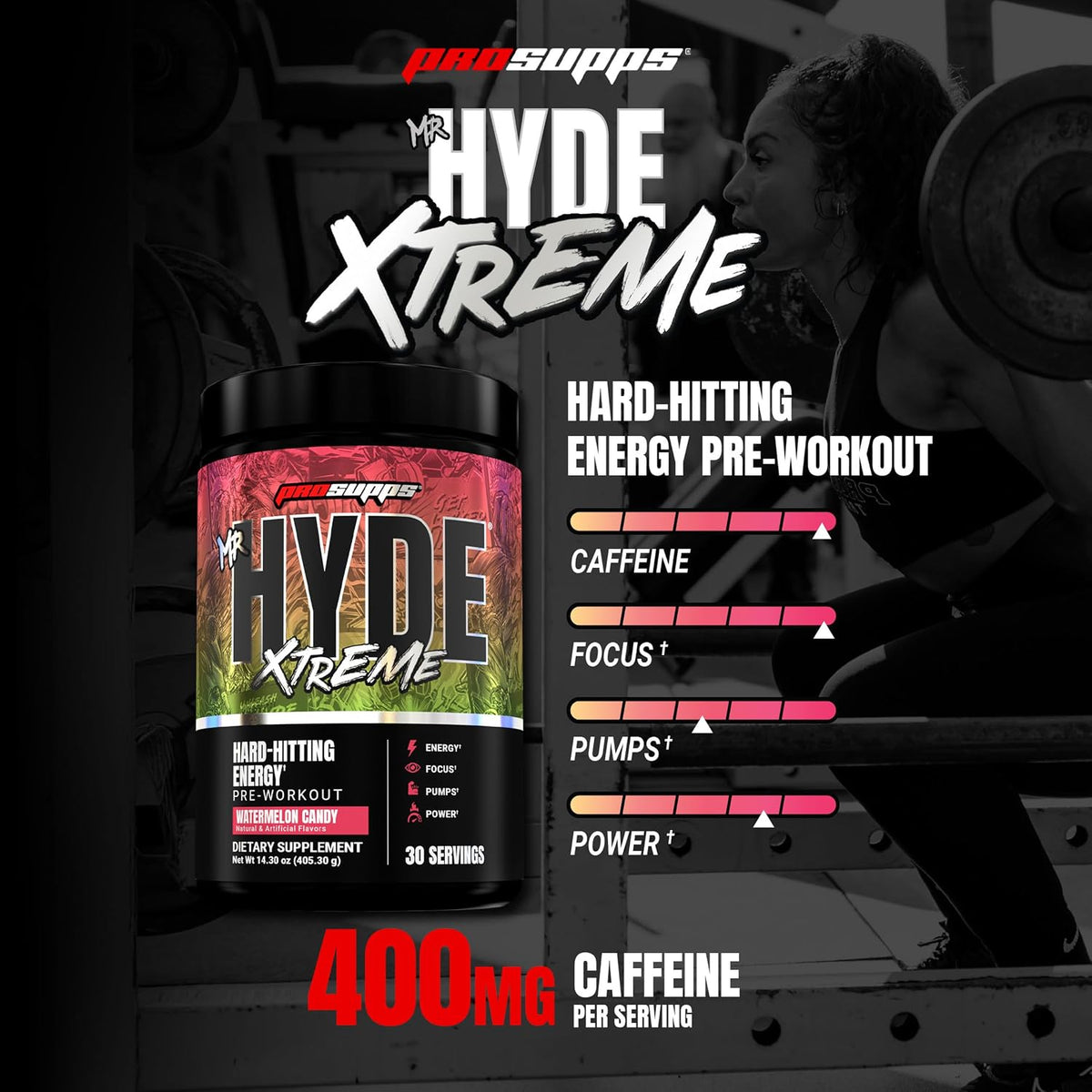 ProSupps Mr. Hyde Xtreme Pre Workout Powder with Creatine, Watermelon