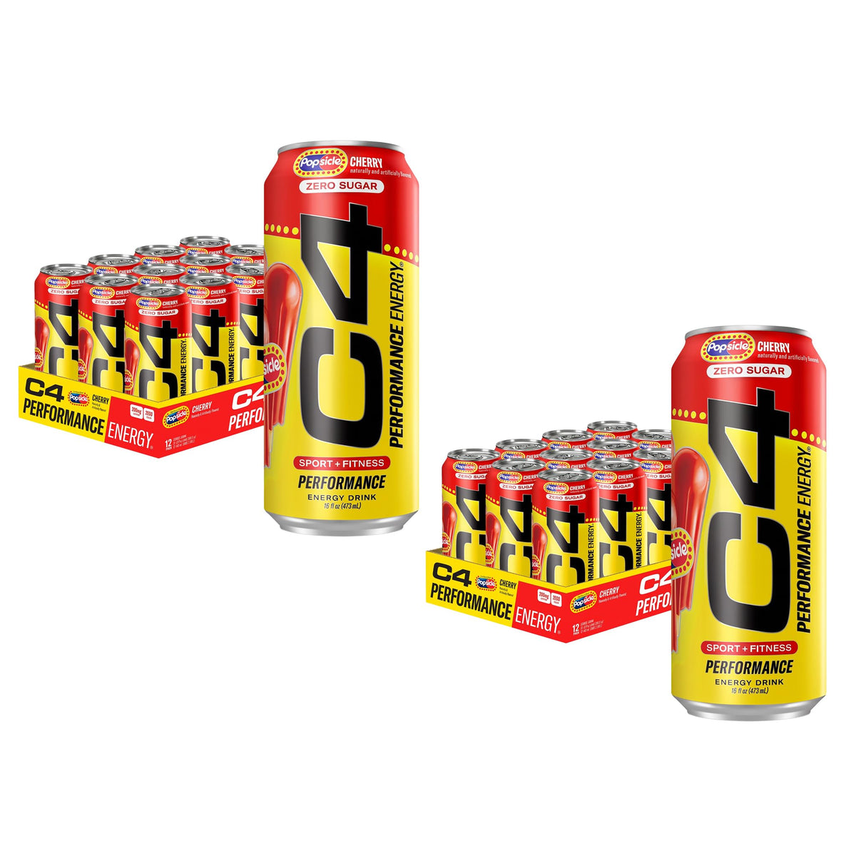 C4 Performance Energy Drink | Strawberry Blast | Zero Sugar Carbonated Preworkout Energy | 200mg Caffeine with Beta Alanine | 16 Fl Oz (24 Pack)