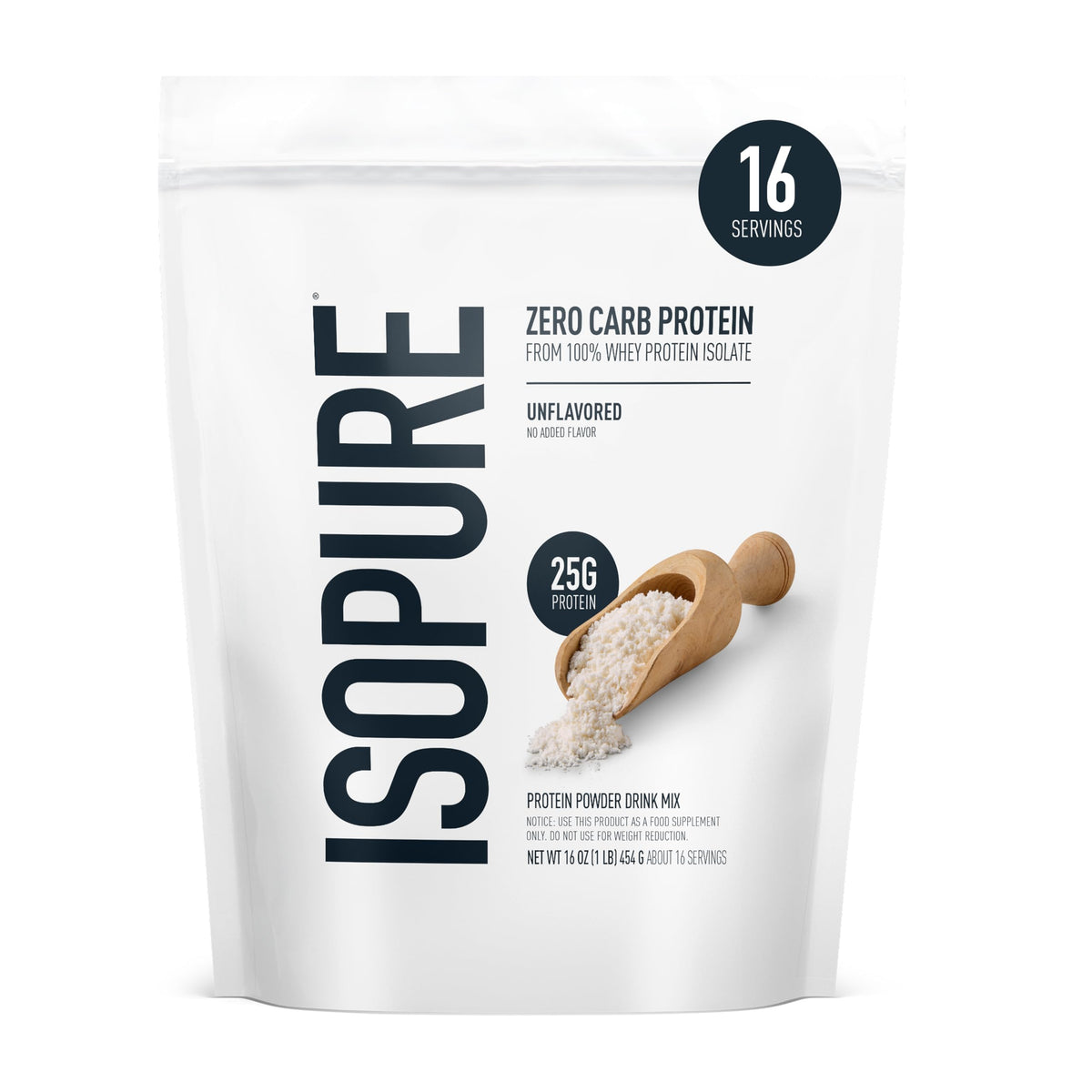 Isopure Zero Carb Whey Isolate Protein Powder, Unflavored 2.5 LB