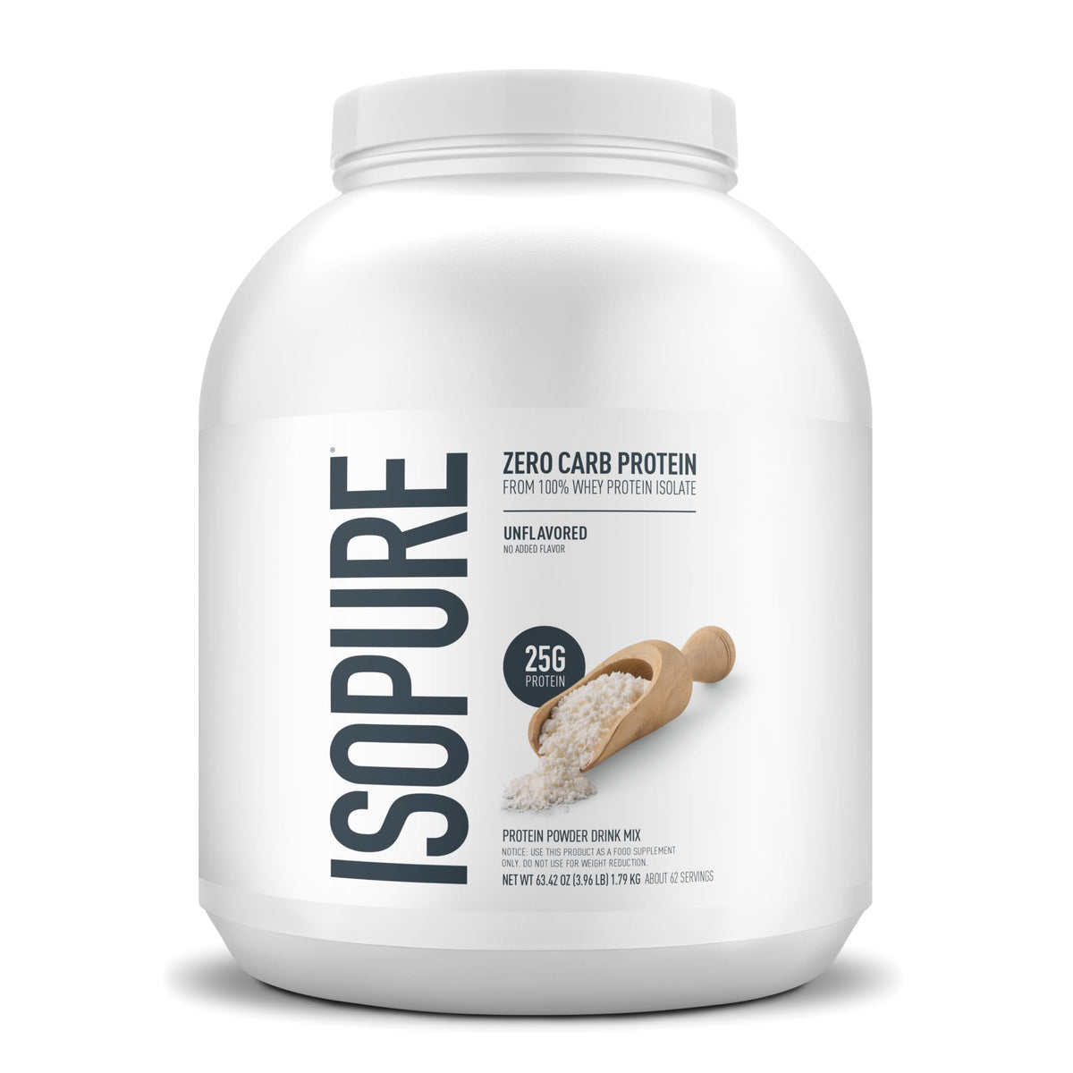 Isopure Zero Carb Whey Isolate Protein Powder, Unflavored 2.5 LB
