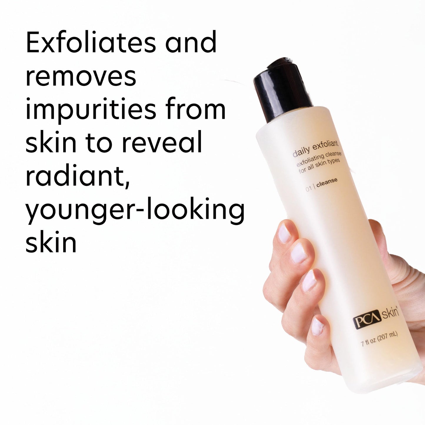PCA SKIN Daily Face Exfoliant Cleanser, Moisturizing Face Wash, Gently Cleanses Dirt, Debris, and Other Impurities From Skin, Facial Cleanser Made with Renewable Exfoliants, 7.0 oz Bottle