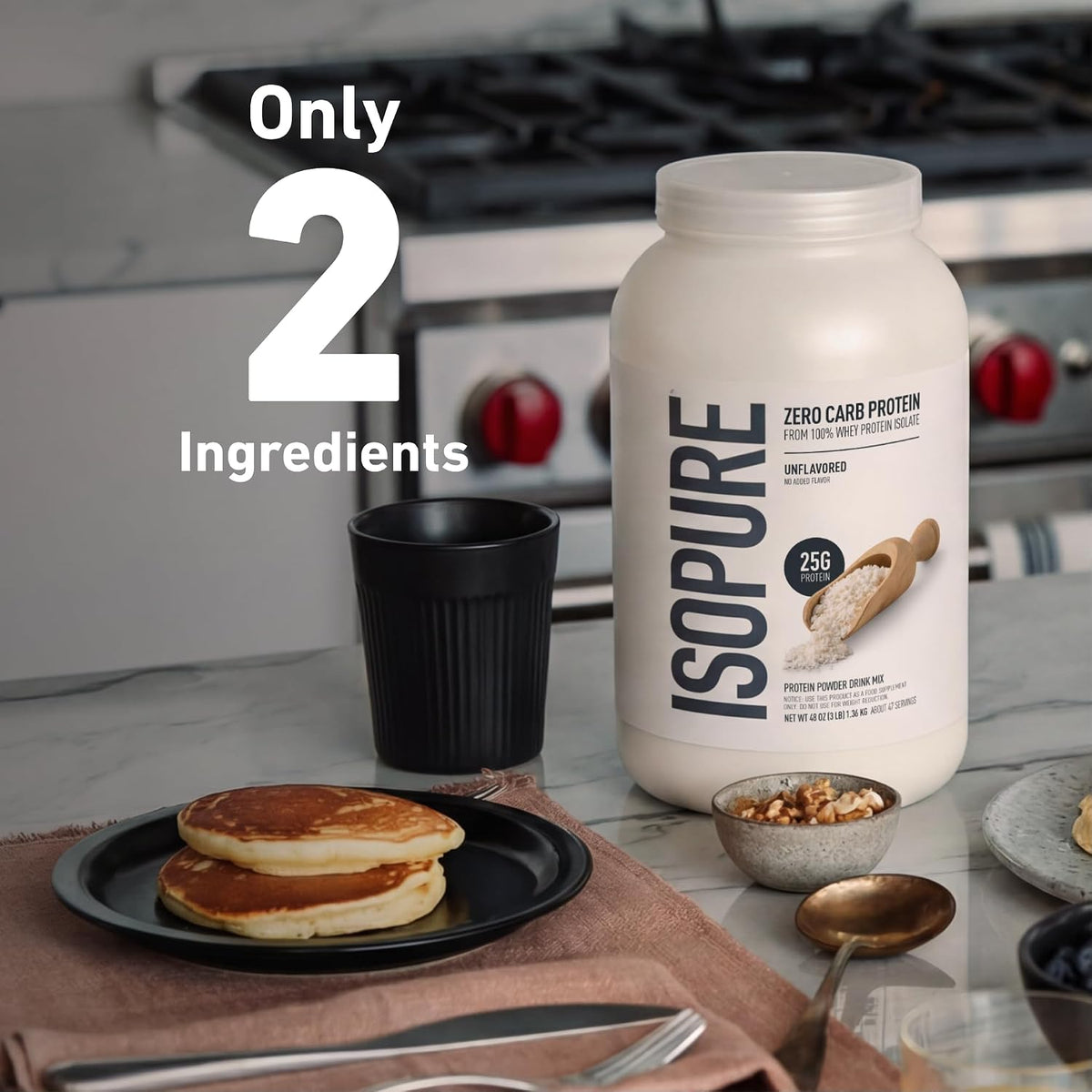 Isopure Zero Carb Whey Isolate Protein Powder, Unflavored 2.5 LB