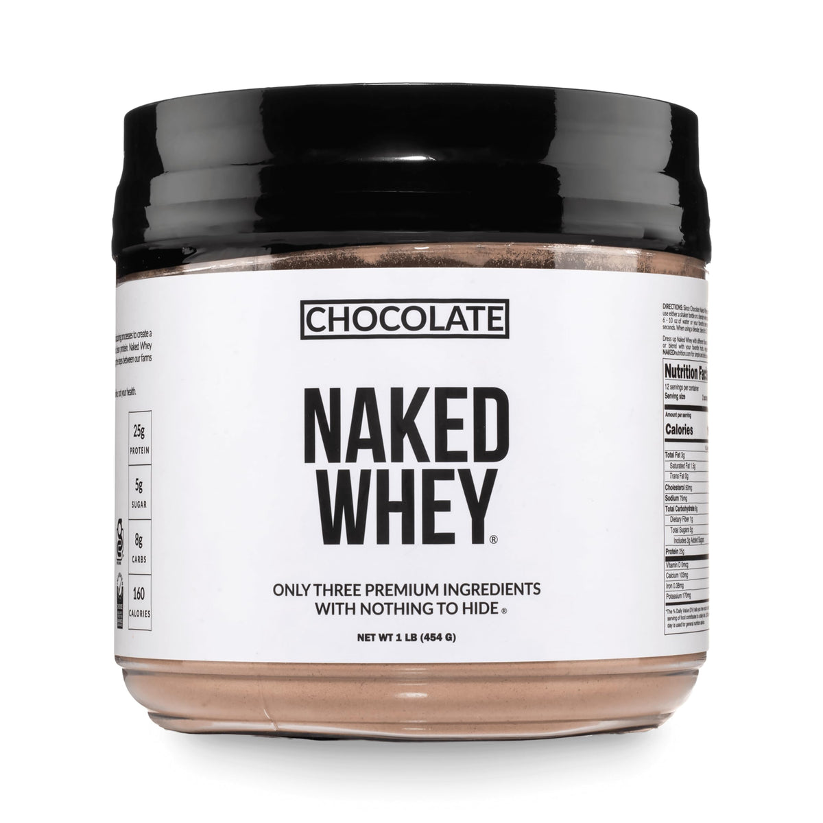 NAKED Whey 2LB 100% Grass Fed Whey Protein Powder - Only 1 Ingredient, Unflavored Whey Protein, NSF Certified, Undenatured, Gluten Free, Soy Free, No GMOs, No Preservatives
