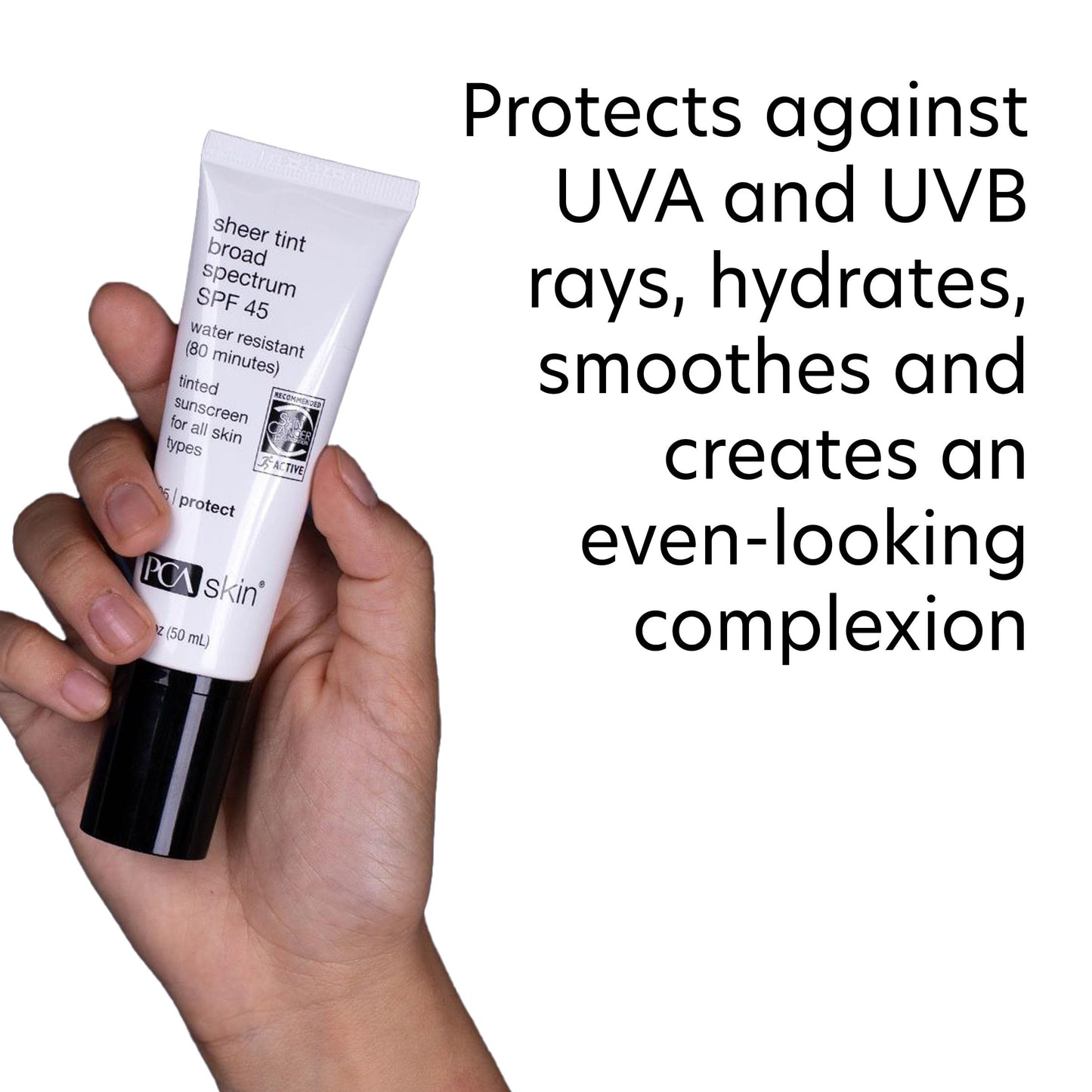 PCA SKIN Sheer Tint Broad Spectrum SPF 45 - Universally-Tinted Water-Resistant Hydrating Sunscreen for Use Alone or Under Foundation & Makeup (1.7 fl oz), 2 Pack