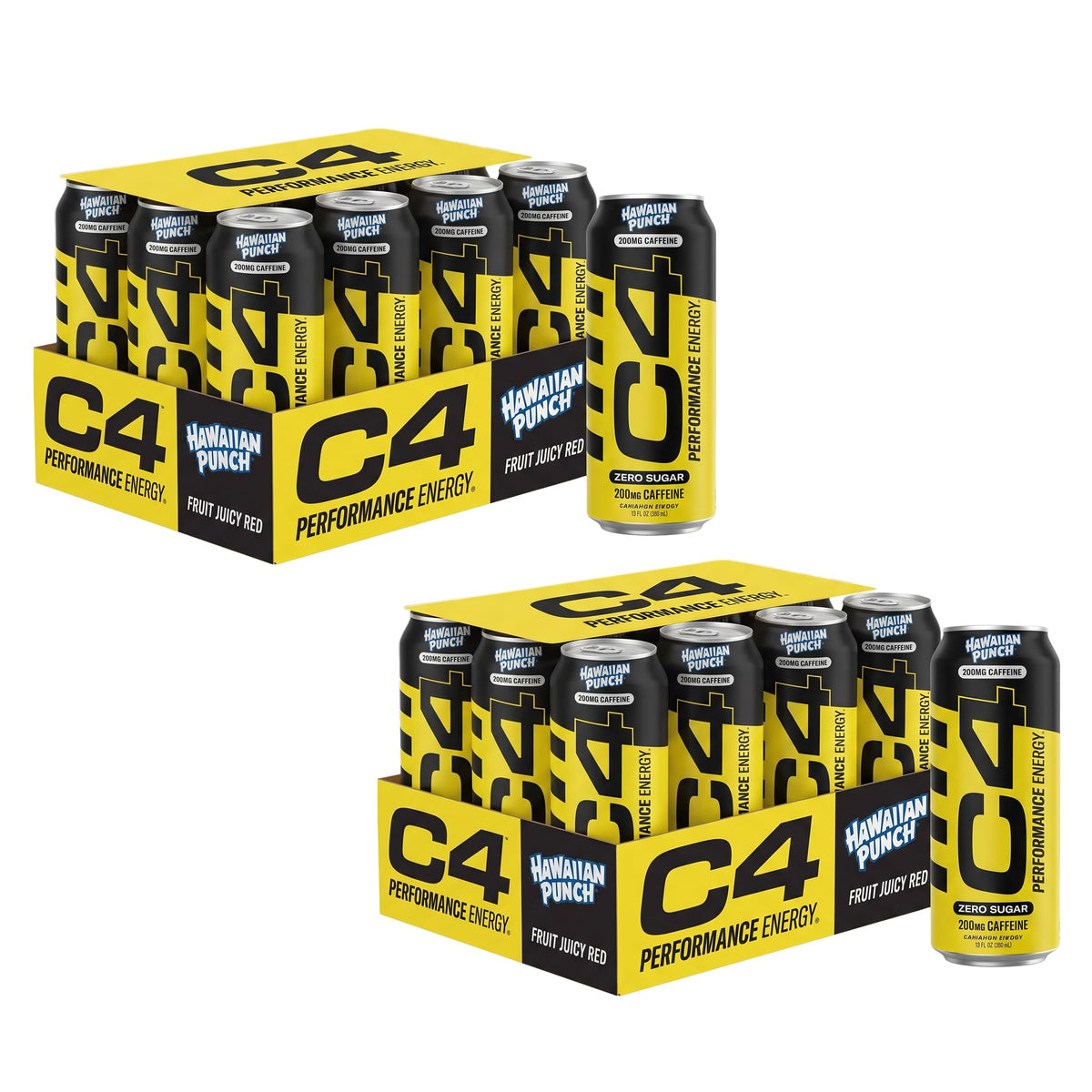 C4 Performance Energy Drink | Strawberry Blast | Zero Sugar Carbonated Preworkout Energy | 200mg Caffeine with Beta Alanine | 16 Fl Oz (24 Pack)