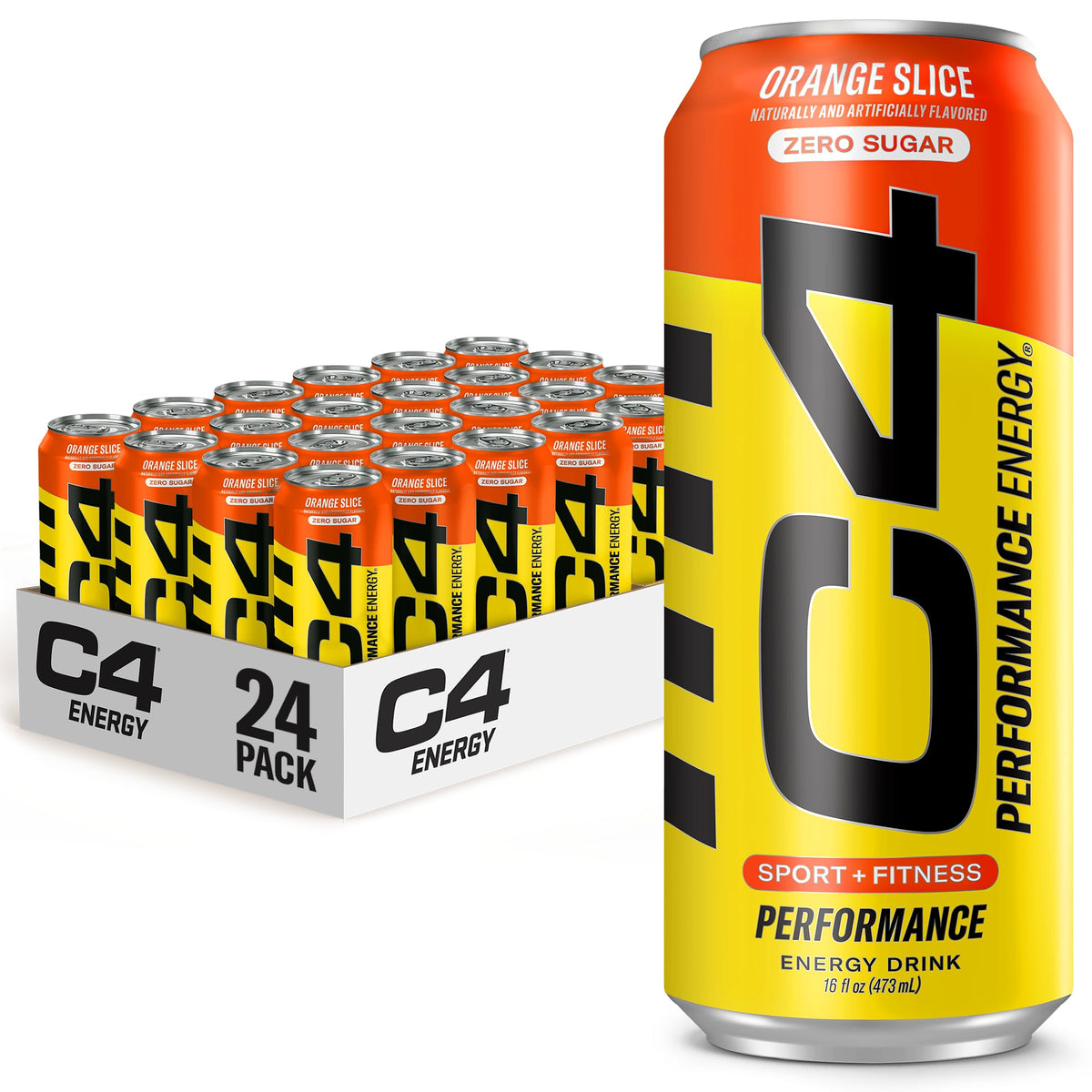 C4 Performance Energy Drink | Strawberry Blast | Zero Sugar Carbonated Preworkout Energy | 200mg Caffeine with Beta Alanine | 16 Fl Oz (24 Pack)