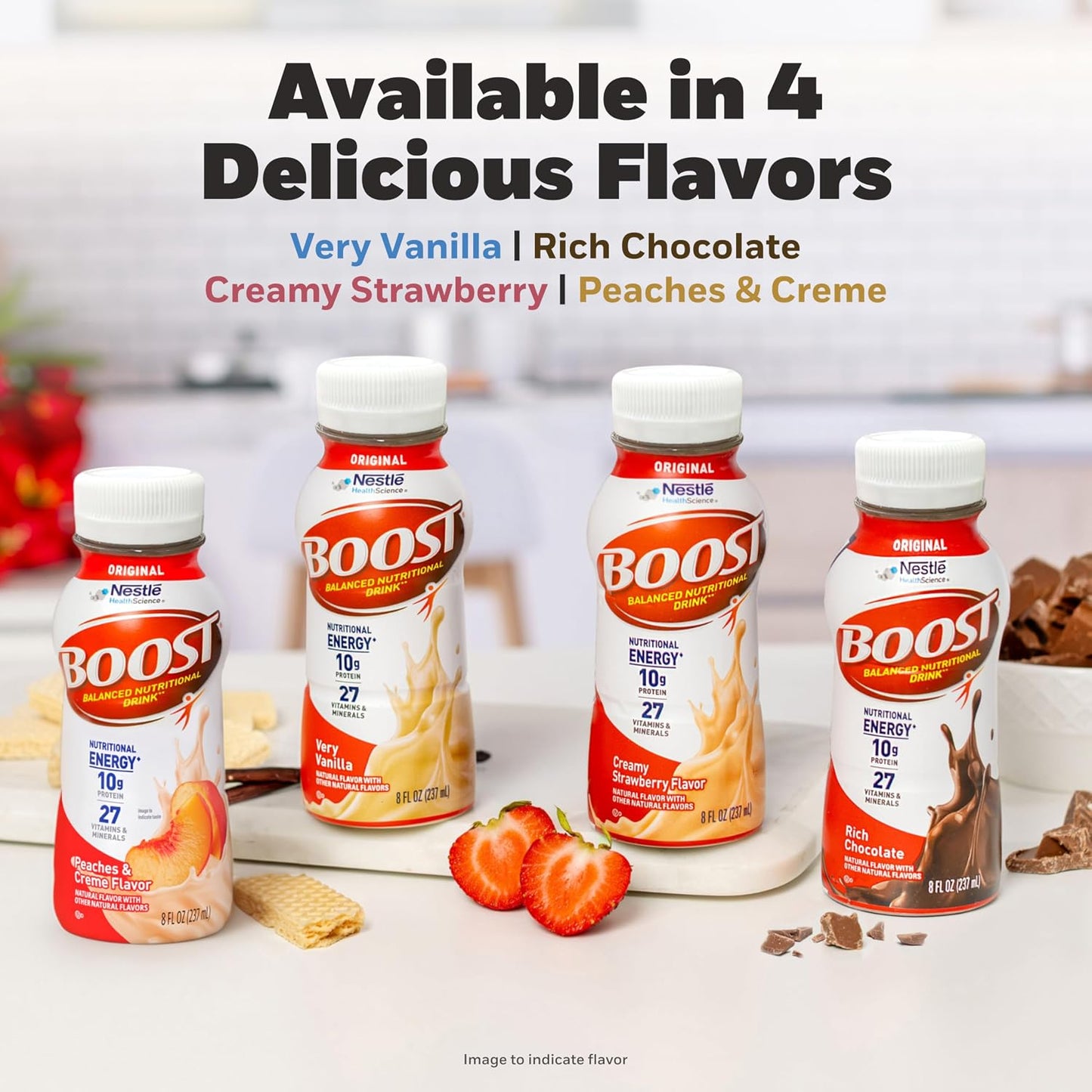 BOOST Original Ready to Drink Nutritional Drinks, Peaches & Creme, 8 Fl Oz (Pack of 24)