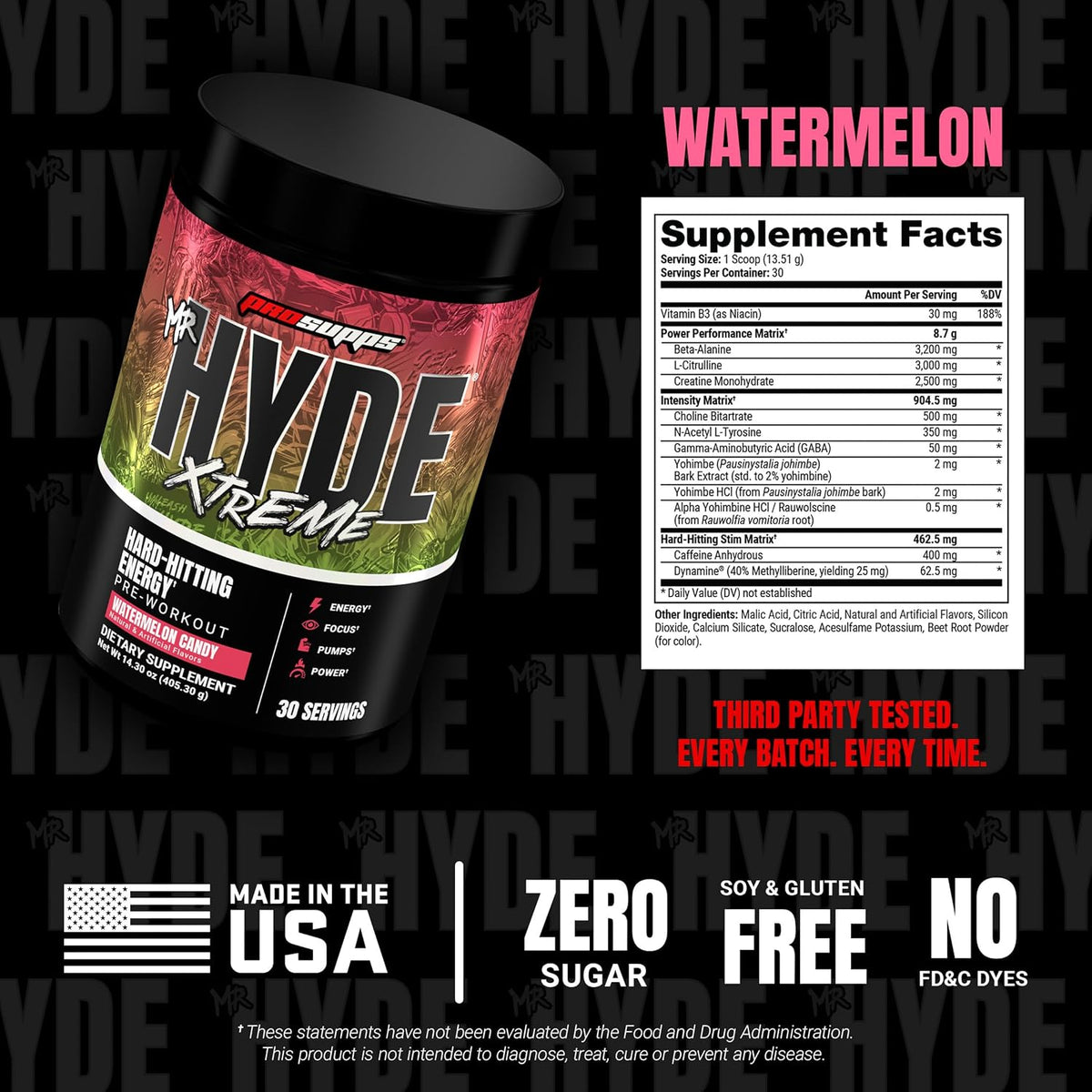 ProSupps Mr. Hyde Xtreme Pre Workout Powder with Creatine, Watermelon