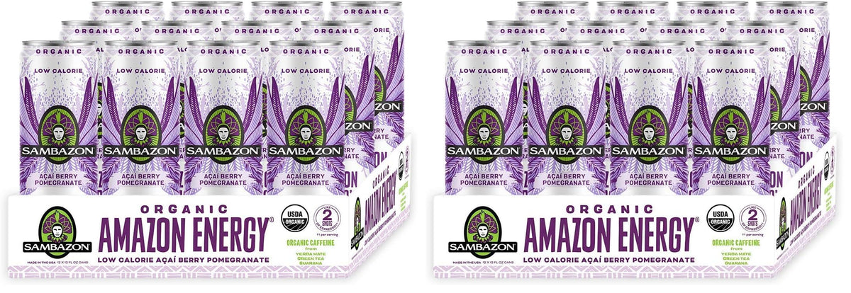 Sambazon Organic Amazon Energy Drink, Original Acai Berry, 12 Ounce (Pack of 12)