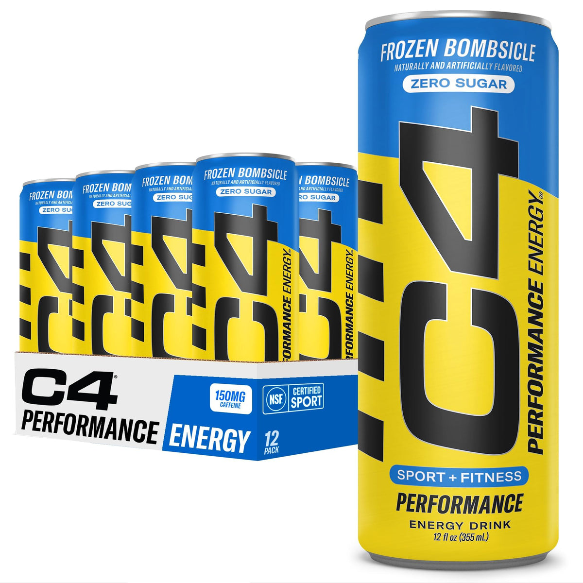 C4 Performance Energy Drink | Strawberry Blast | Zero Sugar Carbonated Preworkout Energy | 200mg Caffeine with Beta Alanine | 16 Fl Oz (24 Pack)