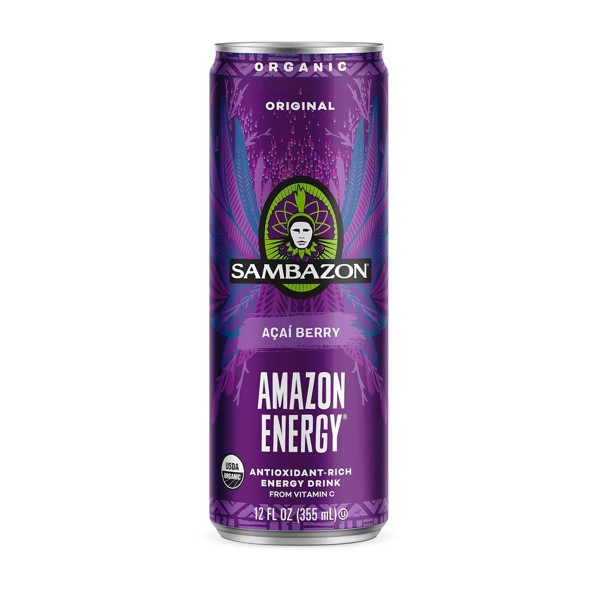 Sambazon Organic Amazon Energy Drink, Original Acai Berry, 12 Ounce (Pack of 12)