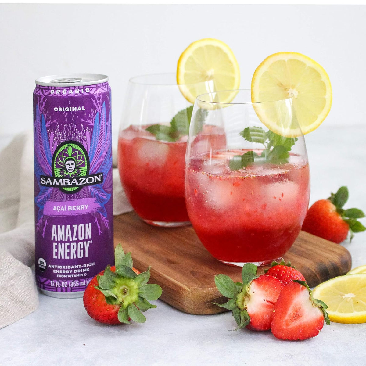 Sambazon Organic Amazon Energy Drink, Original Acai Berry, 12 Ounce (Pack of 12)