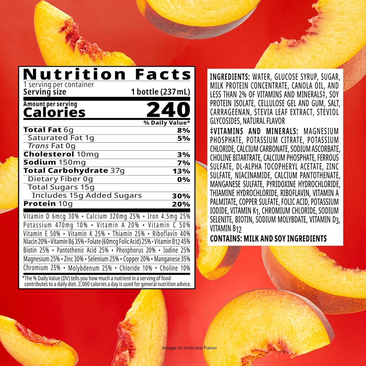 BOOST Original Ready to Drink Nutritional Drinks, Peaches & Creme, 8 Fl Oz (Pack of 24)
